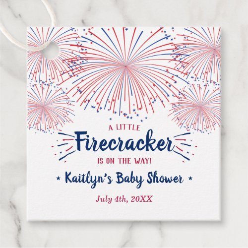 Firecracker On The Way 4th Of July Baby Shower Favor Tags
