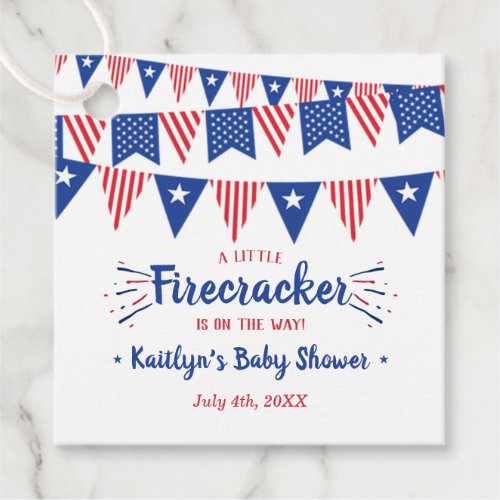 Firecracker On The Way 4th Of July Baby Shower Favor Tags