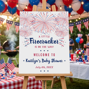 Firecracker On The Way! 4th Of July Baby Shower Foam Board