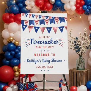 Firecracker On The Way! 4th Of July Baby Shower Foam Board