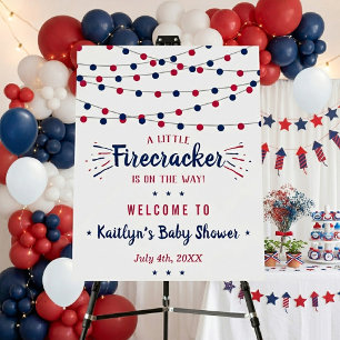 Firecracker On The Way! 4th Of July Baby Shower Foam Board