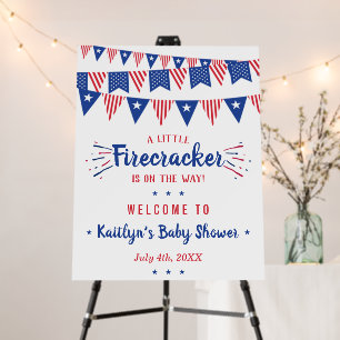 Firecracker On The Way! 4th Of July Baby Shower Foam Board
