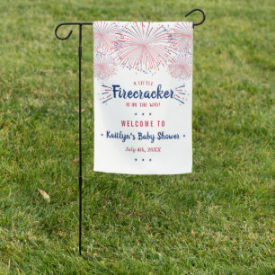 Firecracker On The Way! 4th Of July Baby Shower Garden Flag