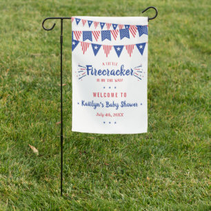 Firecracker On The Way! 4th Of July Baby Shower Garden Flag