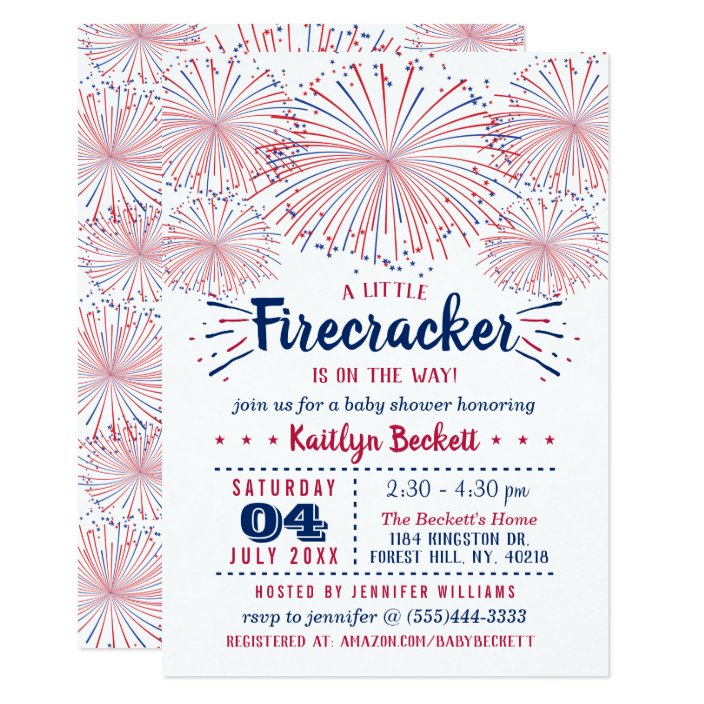 4th of july baby shower invitations