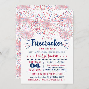 4th of July Meet New Baby Invitation New Baby fireworks baby shower invite 4th of July Sip & See Invitation Patriotic Sip and See Invite