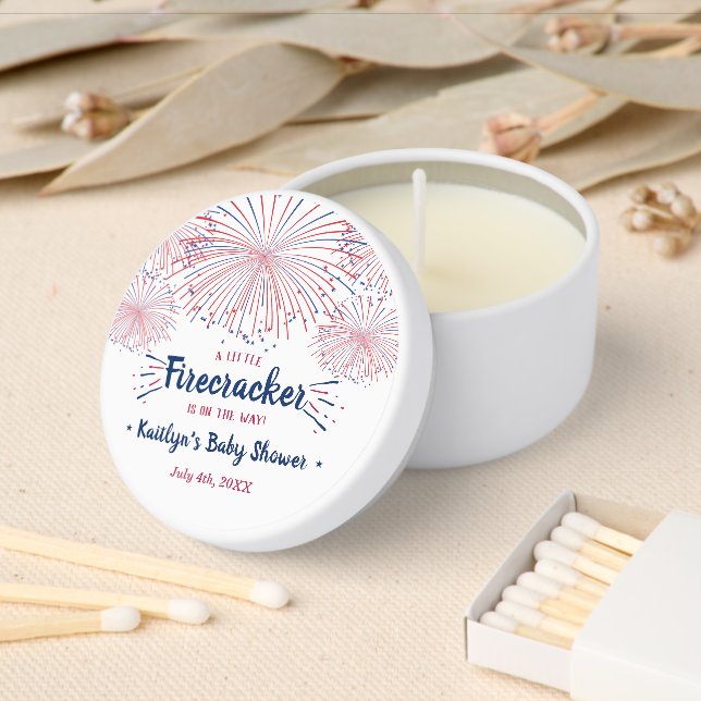 Firecracker On The Way! 4th Of July Baby Shower Mini Candle Favors (Insitu)