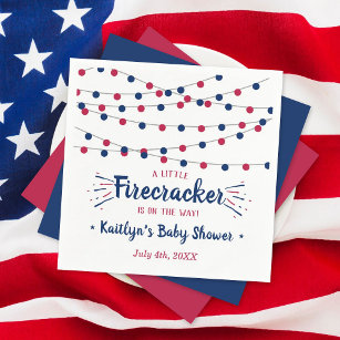Firecracker On The Way! 4th Of July Baby Shower Napkins