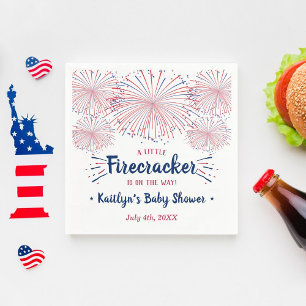 Firecracker On The Way! 4th Of July Baby Shower Napkins
