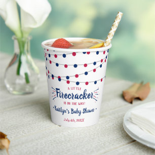 Firecracker On The Way! 4th Of July Baby Shower Paper Cups