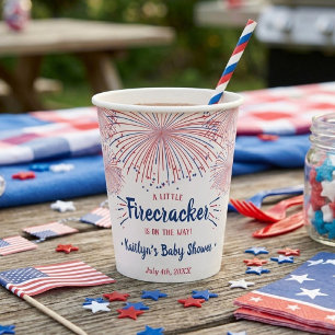 Firecracker On The Way! 4th Of July Baby Shower Paper Cups