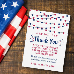 Firecracker On The Way! 4th Of July Baby Shower Thank You Card