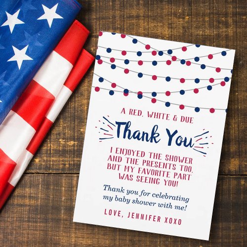 Firecracker On The Way 4th Of July Baby Shower Thank You Card