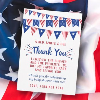 Firecracker On The Way! 4th Of July Baby Shower Thank You Card by Invitation_Republic at Zazzle