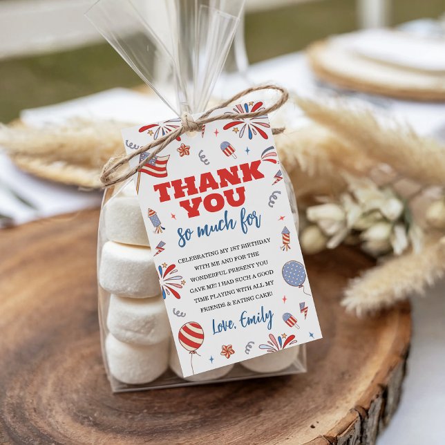 Firecracker Patriotic Favor Gift Tags (Creator Uploaded)