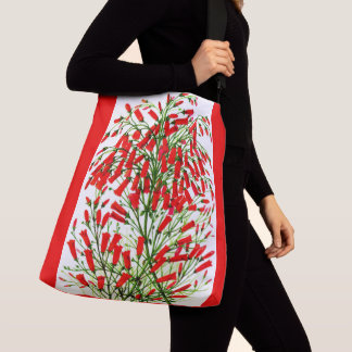 firecracker plant print crossbody bag