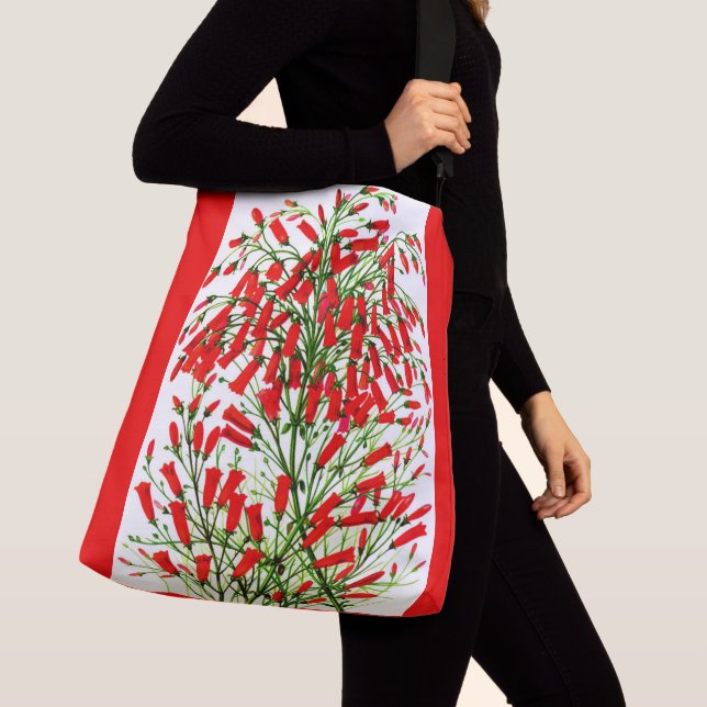 firecracker plant print crossbody bag (Close Up)