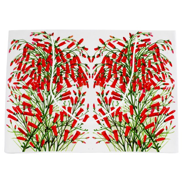 firecracker plant print large gift bag (Front)