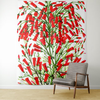 firecracker plant print tapestry