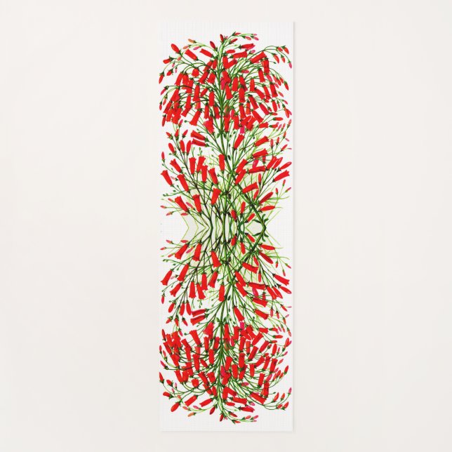 firecracker plant print yoga mat (Front)