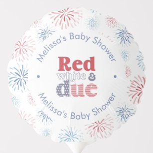 Firecracker Red White Blue Baby Shower Party Balloon