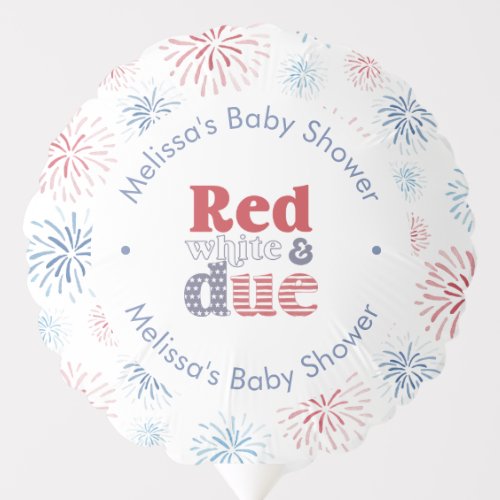 Firecracker Red White Blue Baby Shower Party Balloon