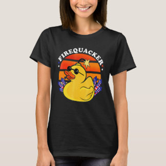 Firecracker Rubber Duck 4th Of July Patriotic Fire T-Shirt