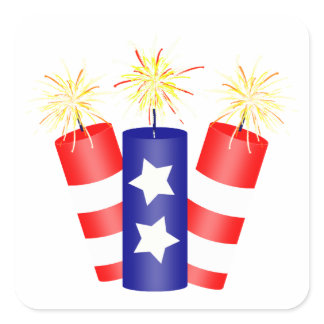 Firecrackers for the 4th of July Square Sticker