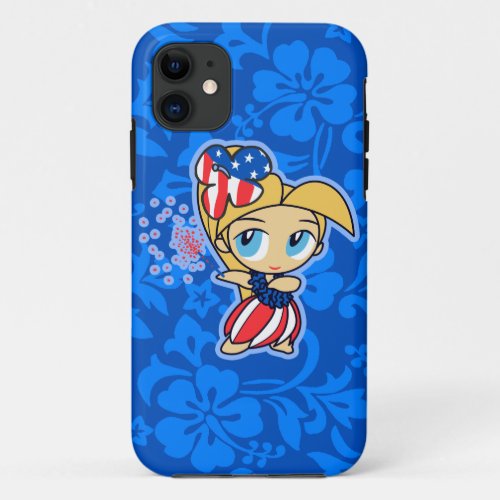 Firecraker Hula Girl Patriotic iPhone 5 Case