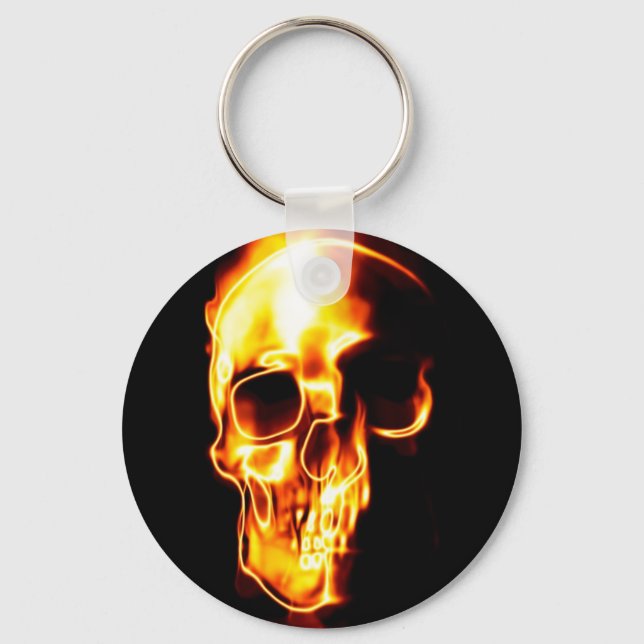 Fired skull keychain (Front)