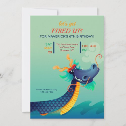 Fired Up Birthday Party Invitation
