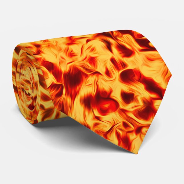 Fired Up – Bold Flame Texture Neck Tie (Rolled)