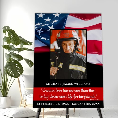 Firefight Memorial Red Line American Flag Funeral Foam Board