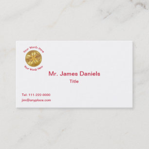 Firefighter 5 Bugle Chiefs Gold Medallion Business Card