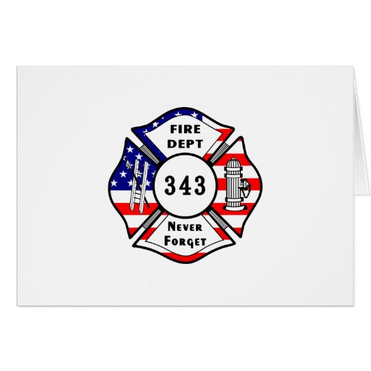 Firefighter 9/11 Never Forget 343 Cards (Front Horizontal)