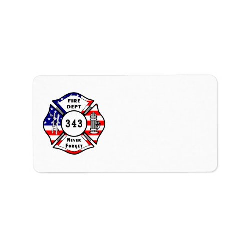 Firefighter 911 Never Forget 343 Label