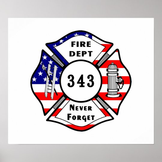 Firefighter 911 Never Forget 343 Poster
