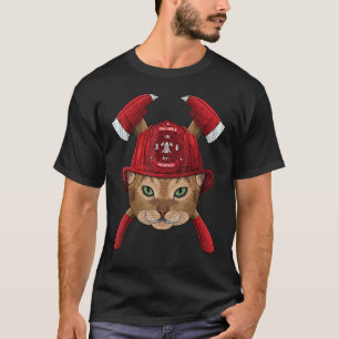 Firefighter Abyssinian Fireman Boys Kids Fire Resc T-Shirt