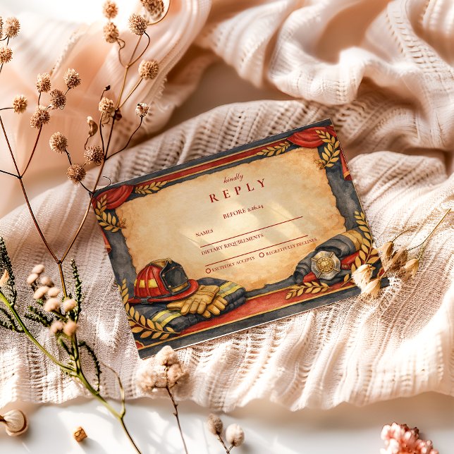 Firefighter Academy Graduation Celebration RSVP Card (Creator Uploaded)