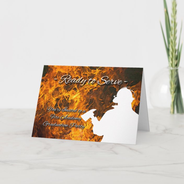 Firefighter Academy Graduation Party Invitation Zazzle Com