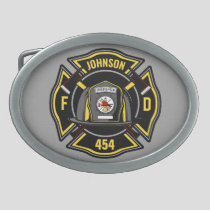 Firefighter ADD NAME Fire Department Rescue Team Belt Buckle