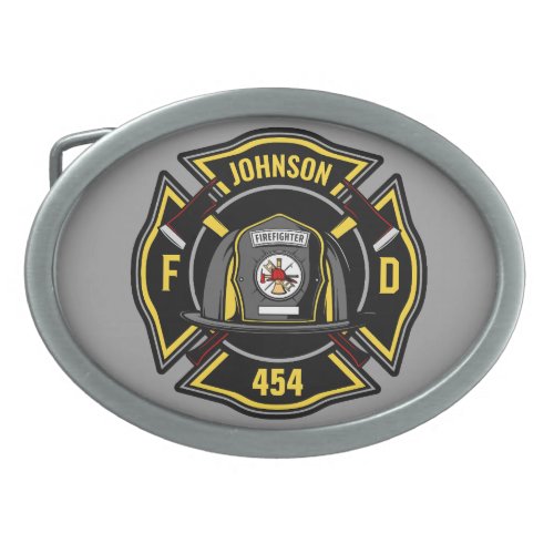 Firefighter ADD NAME Fire Department Rescue Team Belt Buckle