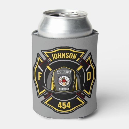 Firefighter ADD NAME Fire Department Rescue Team   Can Cooler