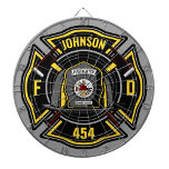 Firefighter ADD NAME Fire Department Rescue Team Dart Board<br><div class="desc">Firefighter ADD NAME Fireman Fire Department design - Emblem with Helmet and Axe. Customize with your Name,  Station/Dept Number and location.</div>