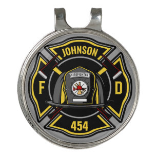 Firefighter ADD NAME Fire Department Rescue Team Golf Hat Clip