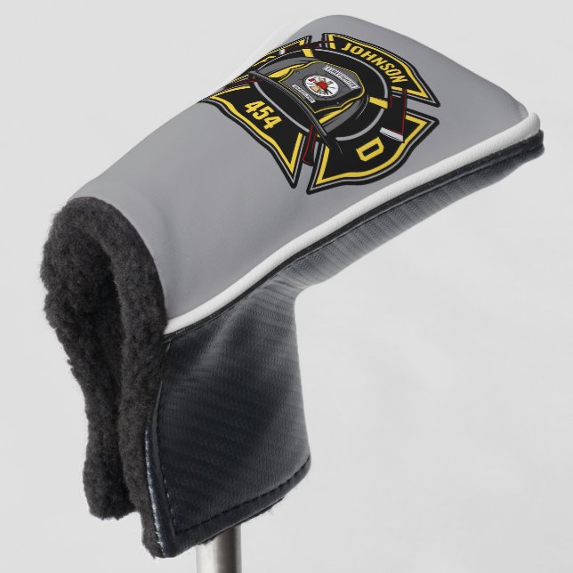 Firefighter ADD NAME Fire Department Rescue Team  Golf Head Cover (3/4 Front)