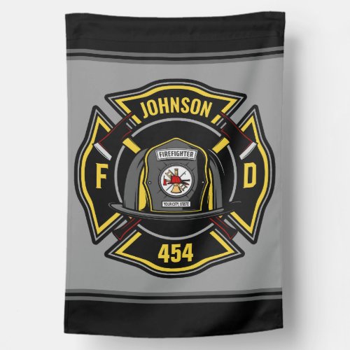 Firefighter ADD NAME Fire Department Rescue Team  House Flag