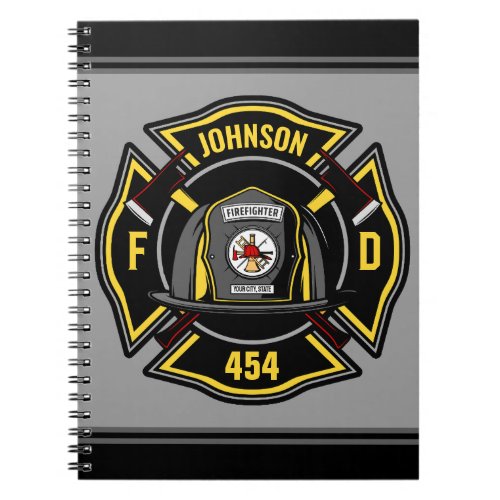 Firefighter ADD NAME Fire Department Rescue Team Notebook