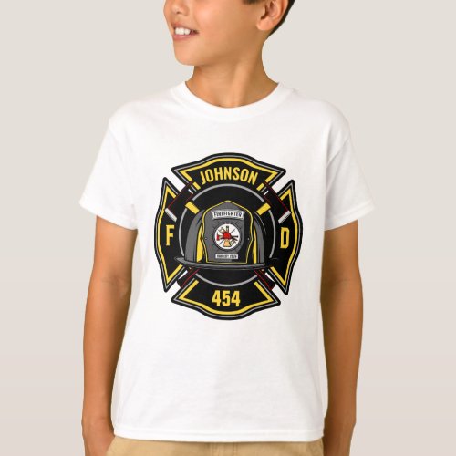 Firefighter ADD NAME Fire Department Rescue Team T_Shirt