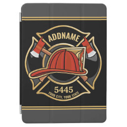 Firefighter ADD NAME Fire Station Department Badge iPad Air Cover
